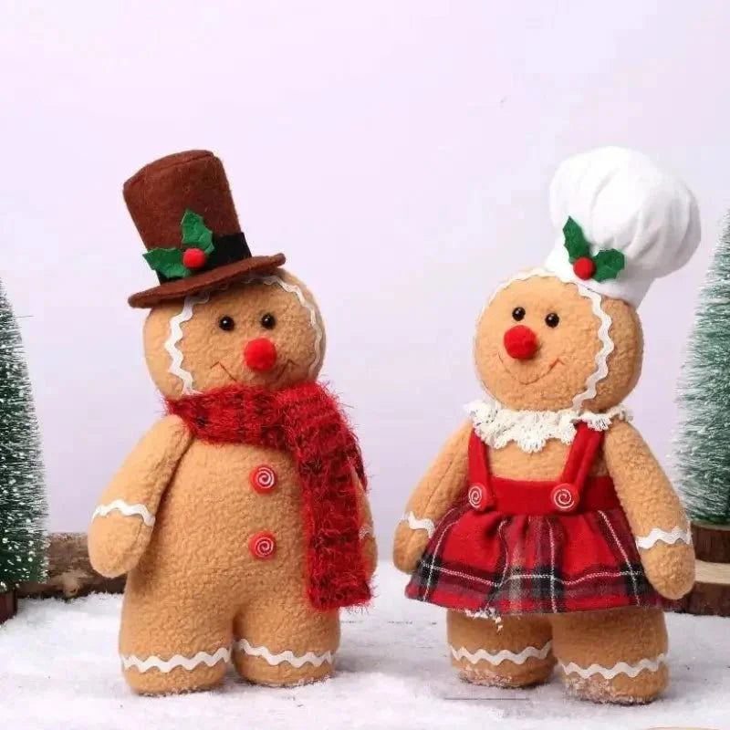 Boneco Decorativo Natalino Biscoito de Gengibre em Pelúcia