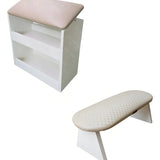 Apoio De Mão Manicure Pedicure + Suporte Para Os Pés Em Mdf Cor Champagne