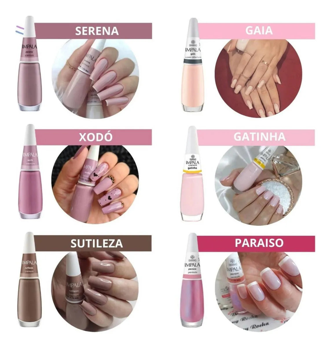 Kit 30 Esmaltes Impala Atacado Coleção Cores Coloridos Tons Cor Classico