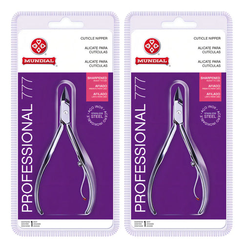 Alicate Cuticula Profissional Afiado 2 Unidades + Mundial