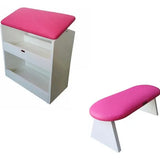 Apoio De Mão Manicure Pedicure + Suporte Para Os Pés Em Mdf Cor Pink