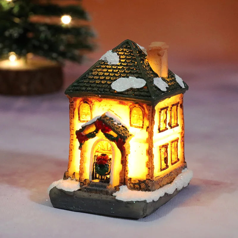 Mini Casa Decorativa Natalina com Iluminação LED