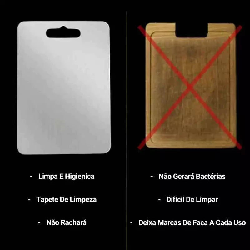 Tábua De Corte 100% Titânio Puro 30x20cm | [ANTI-BACTERIAS]