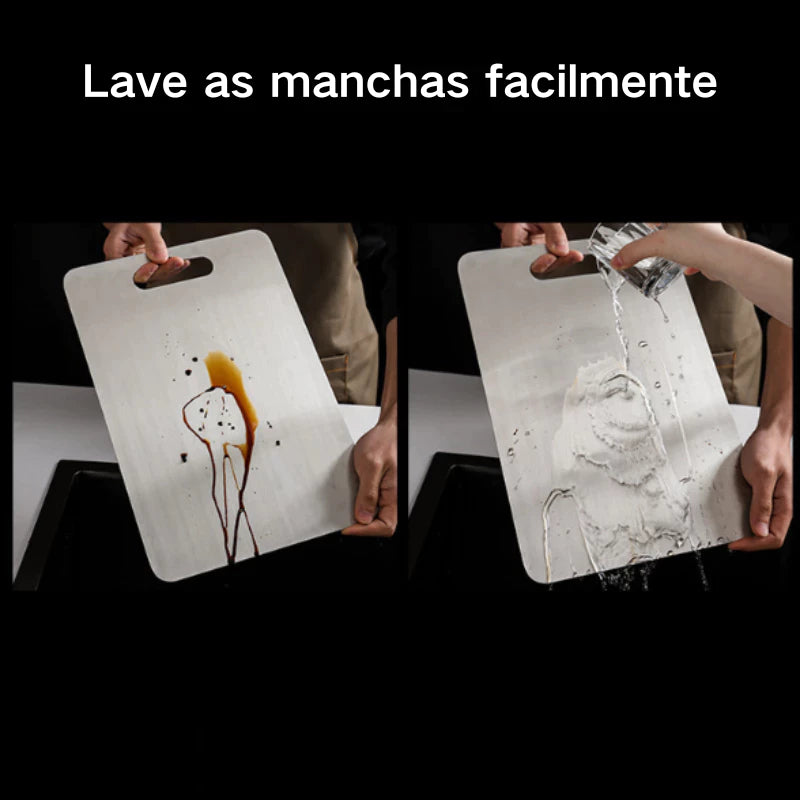 Tábua De Corte 100% Titânio Puro 30x20cm | [ANTI-BACTERIAS]
